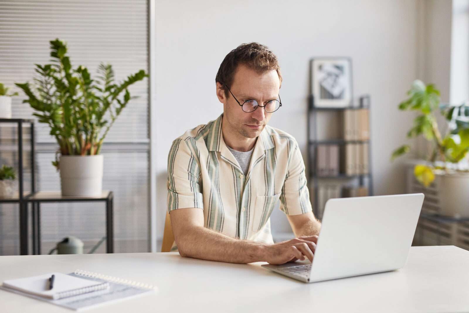 Freelancer Man Working On Laptop for earning money