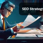 An abstract representation of search engine optimization strategy with digital icons.